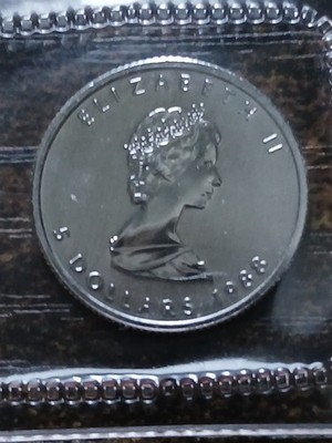 1988 $5 Platinum 1/10 Oz 999.5 Canada Maple Leaf Coin First Year of Issue,Sealed