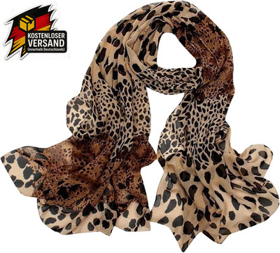Leopard Print Chiffon Schal Damen   leichtes Tiermuster All-Season Accessoire