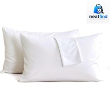 2 Pack Standard Size Pillow Protectors with Zipper,Luxury Hotel Quality Pillo...