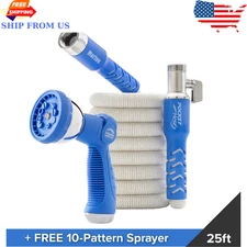 PocketHose Marine 25FT Expandable Water Hose White w/ 10-Pattern Sprayer