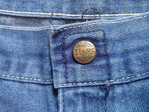 Vintage 60er 70er Sears Denim Latzhose Carpenter Jeans Workwear Union USA 39X29,5" - Bild 15 von 16