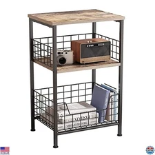 X-cosrack Compact Side Table - Vinyl Record Player Stand with Storage, Elegant