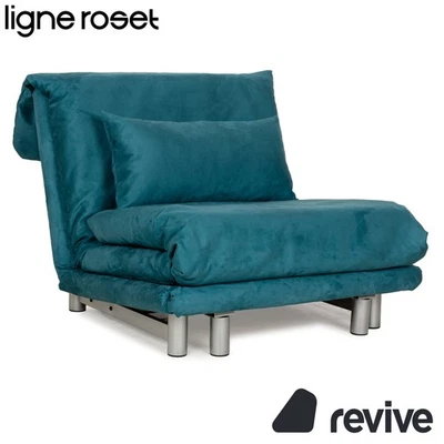 Ligne Roset Multy Fauteuil En Tissu Bleu Pétrole Avec Fonction Lit Neuf - Photo 1/4