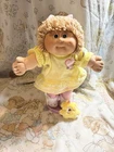 Cabbage Patch Kids HM8 KT Single Pony Heavy Bangs HTF Wheat Girl Green Eyes