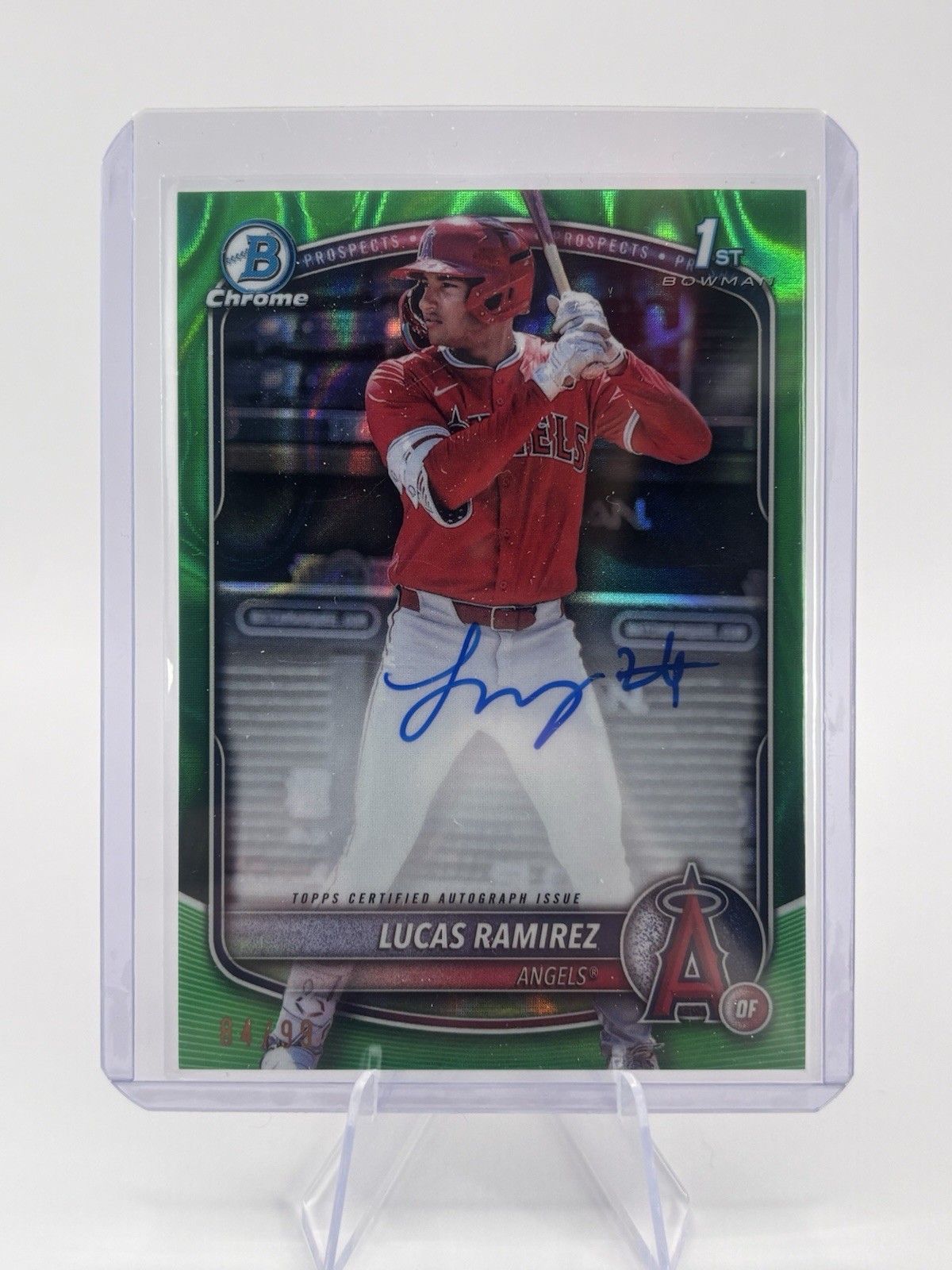2025 Bowman Chrome Lucas Ramirez #CPALR 1st Bowman Auto Green Lava /99