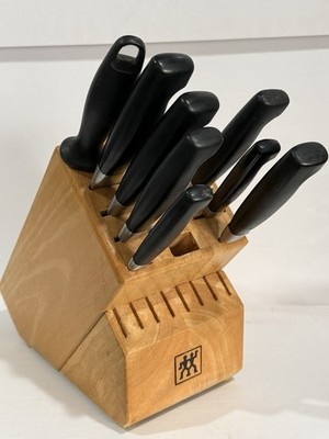Zwilling JA Henckels Germany Twin Four Star Chef Knife Set 9 Piece 1980 s