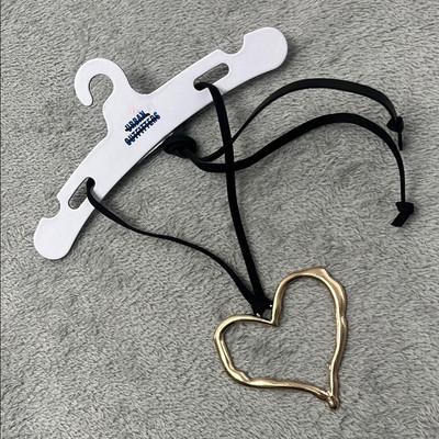 NEW Urban Outfitters Gold Heart Pendant Faux? Leather Necklace