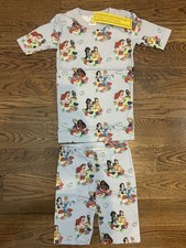 NWT HANNA ANDERSSON DISNEY PRINCESS SHORT JOHNS PAJAMAS MULTI Size 140 / 10