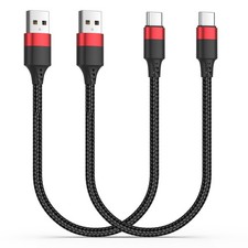 1.5ft USB C Cable, 2 Pack USB to USB C Cable 18 inch, Braided Type C Charger ...