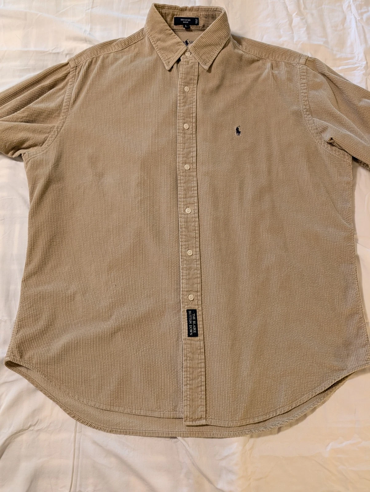 Ralph Lauren Blaire Corduroy Shirt Large Gold/Tan