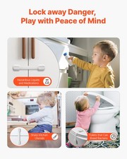 New Child Safety Strap Locks, 8 Packs AdjNewtable Baby Proofing Cabinet Locks, 3