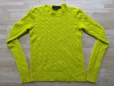 Polo Ralph Lauren Optic Yellow 100 Cashmere Cable Knit Crewneck Sweater