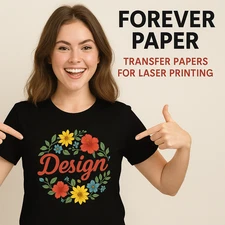 Forever Laser Dark No-Cut A & B Heat Transfer Paper 11.7" x 19" - (100 Sheets