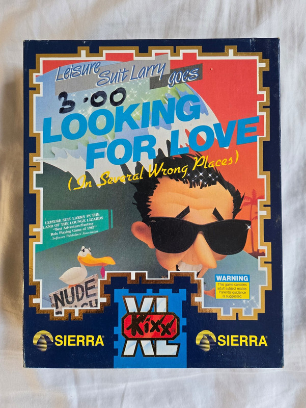 Leisure Suit Larry 2 Amiga Kixx XL — Complete CIB 4 Disks + Manual — Tested