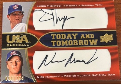 2008 Upper Deck USA Baseball JACOB THOMPSON NICK MARONDE #TT-2   Autograph /295