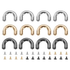 12Pcs Arch Bridge D-Ring Buckles Grey/Black/Light Gold, 0.9 x 0.2 Inch 