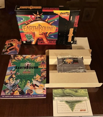 Earthbound SNES Complete Set W/ Big Box - Great Condition, Scratch-N-Sniff Cards