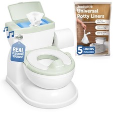 Real Feel 2in1 Potty with Wipes Storage, Flushing Sounds Disposable Liners ...