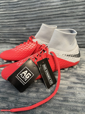 Nike Hypervenom AG Stollen Kunstrasen Fußballschuhe Schnürung Rot/Grau