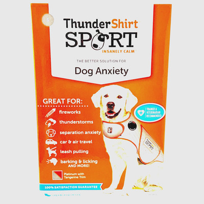 Thundershirt Sport Small 15 - 25 Pounds Platinum Tangerine Trim Dog Anxiety Vest
