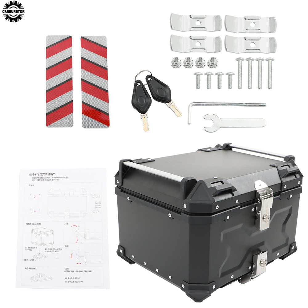 55L Motorcycle Top Case Tail Box Waterproof Luggage Scooter Trunk Storage New