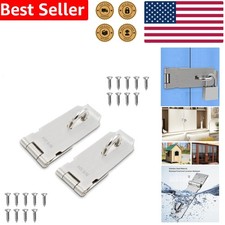 4 Inch Door Hasp Padlock Latch Heavy Duty Stainless Steel 2 Pack Secure Clasp