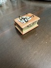 Limoges France Peint Main Trinket Box with Book Glasses Signed