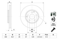 1X Bosch 0 986 478 876 Bremsscheibe FüR Chrysler Mercedes-Benz