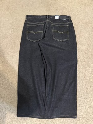 Y2K Anchor Blue Baggy Wide-Leg Loose Jeans Men Size 38x30 Dark Wash Denim NWT