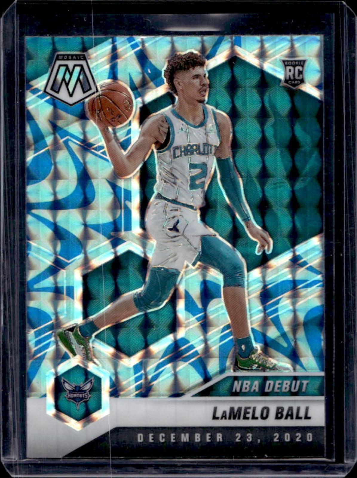 2020-21 Mosaic LaMelo Ball RC Reactive Blue Rookie NBA Debut #262 Hornets