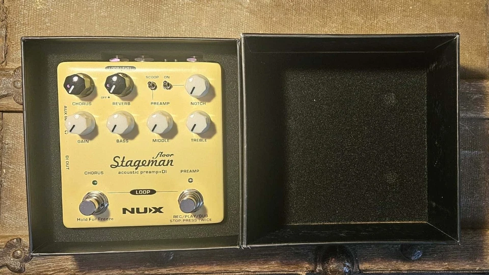 Pré-amplificador de pedal de guitarra acústica NuX NAP-5 Stageman Floor Deluxe caixa aberta estado perfeito - Imagem 3 de 4