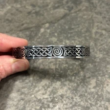 Unisex Celtic knot Stainless Steel Cuff Bracelet Irish Bracelet