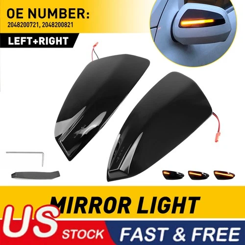 Smoked W/Sequential LED Side Mirror Lights For Mercedes Benz S204 W204 Vito W639