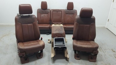 2011-2016 Ford F250-F350 Brown Leather King Ranch Front & Rear Seats NO CONSOLE