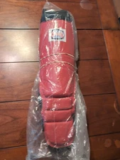 Combat International MMA/MT Training Neoprene/Leather Grappling Shin, LG.,(2x)