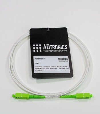 SC APC Armored Fiber Cable 2M Singlemode 9/125 Simplex LSZH Patch Cord