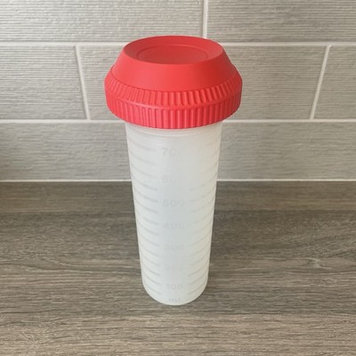 Tupperware 2770B-3 750 ml Quick Shake / Mix-Max Shaker Mixer rot mit Einsätzen