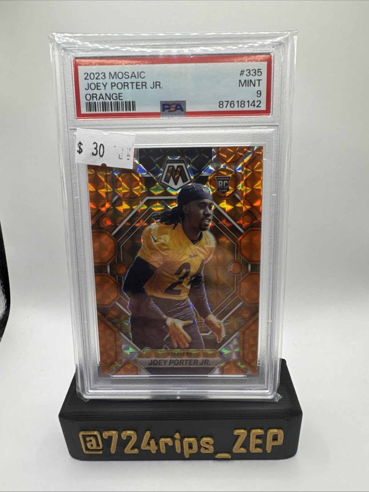 2023 Panini Mosaic Rookies Joey Porter Jr. #335 Orange Mosaic Prizm /199 (RC)