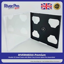 10 x Double Plastic CD 10mm Jewel Case Cases 2 Way Clear Black Tray HIGH QUALITY