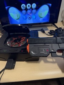 Sega Saturn Tested Working- Two 3D Control Pads - Virtua Cop - Gun & Pedal
