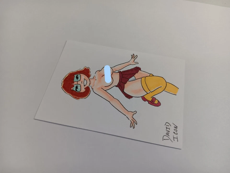 Original VELMA Pinup Artist Sketch Card 1/1 - David Icon - PSC - ACEO - ATC - Image 2 of 3