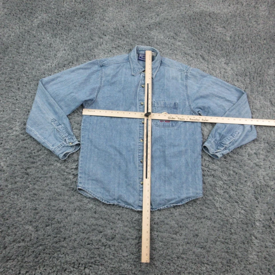 Camisa de café Hard Rock vintage para hombre XL denim bordada con botones Key West años 90 Foto 3 de 4