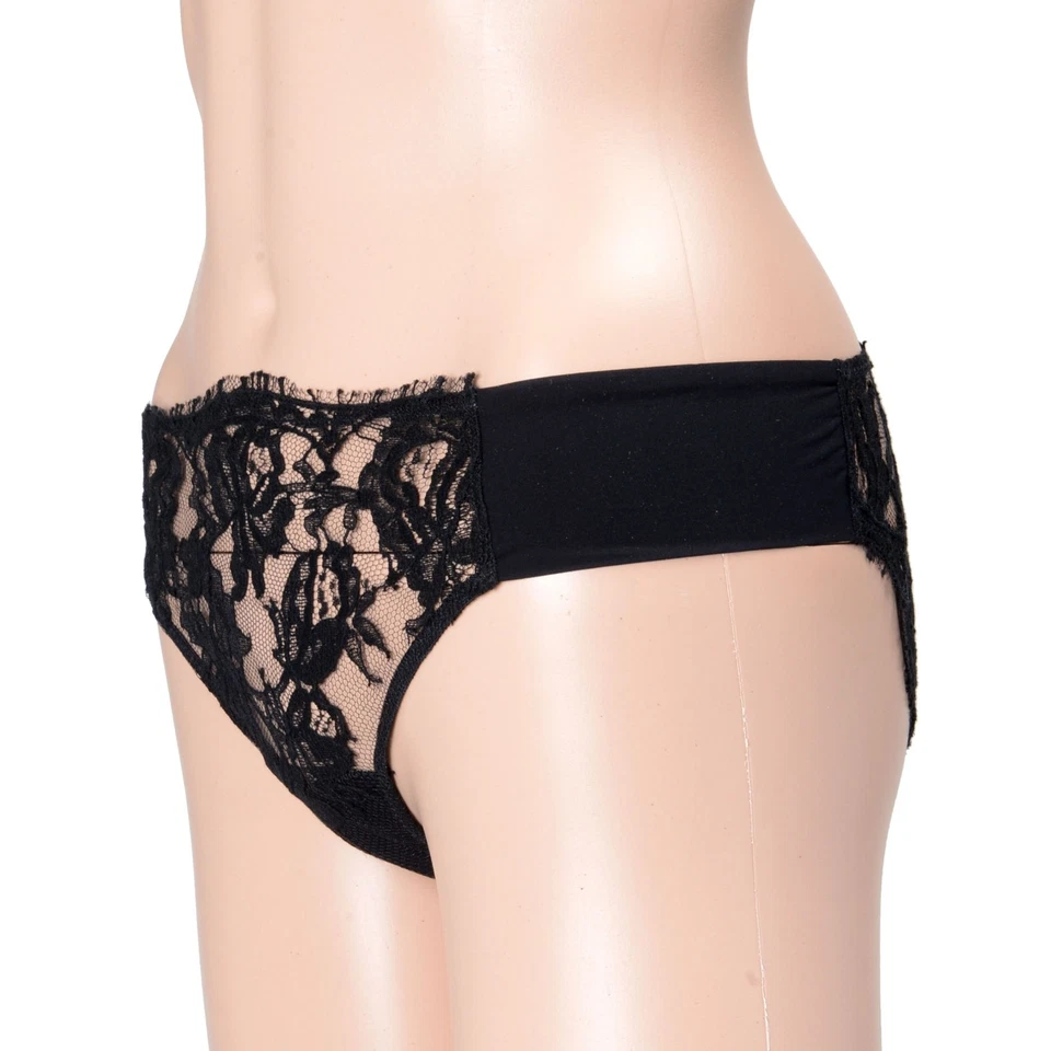 Bragas de bikini de encaje con estampado floral negro La Perla para mujer US M IT 3 Foto 2 de 4