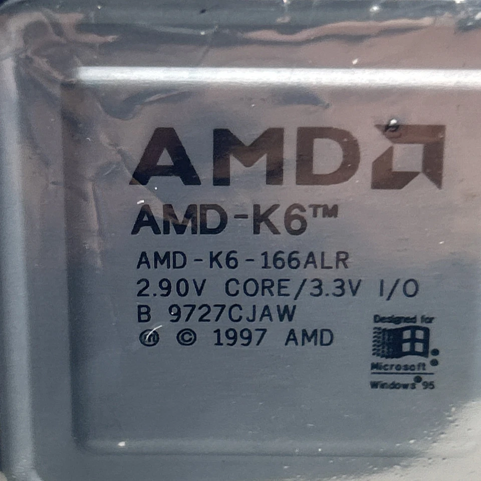 166mhz AMD-K6 166ALR Bus CPU Super Socket 7 -2.9v core 3.3v K6-II Vintage - Image 2 of 4