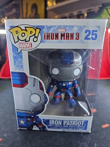 Funko Pop Iron Patriot #25 Marvel Iron Man 3 MCU Rare Vaulted Vinyl Figure VHTF