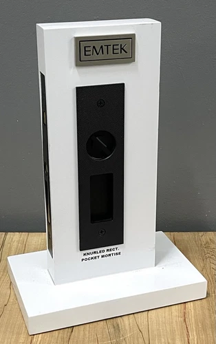 Emtek Knurled Rectangular/Oval Privacy Pocket Mortise Lock for Sliding Door