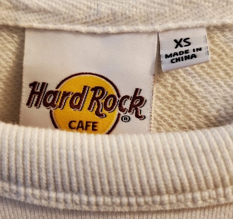 Hard Rock Cafe Sweatshirt Las Vegas Extra Small White 90s Vintage Winter Warm - Image 3 of 4