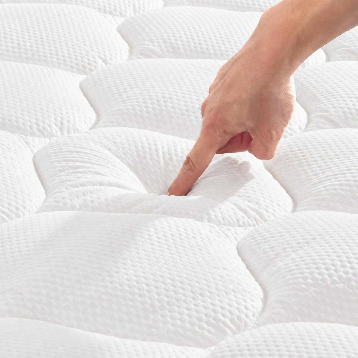 King Size Mattress Topper - Breathable - Washable Cover - 200x150x30cm - White