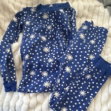 Hanna Andersson Unisex 2-Piece Organic Cotton Snowflake Pajama Set US 10