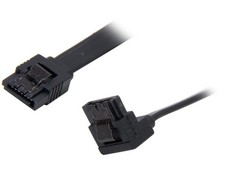 SATA3L0.8FT-90/180BK 10-Inch SATA Cable with Locking Latch Data Cord Black